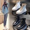 Real Rabbit Fur Winter Martin Boots Thick-soled Heightening Short Boots Casual Medium Boots Velvet Leather Boots