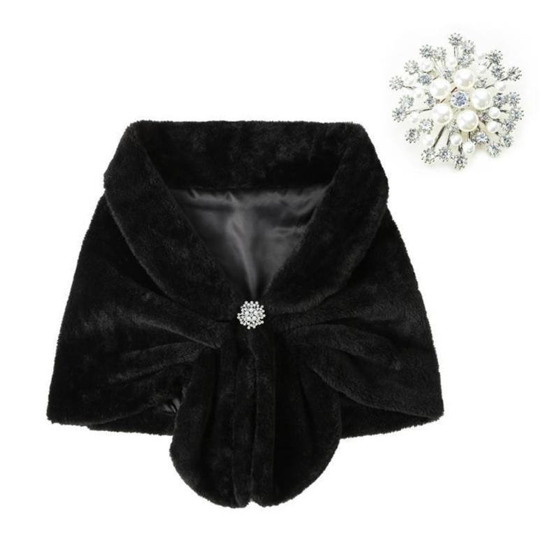 Trendy Ladies Shawl Set Large Size Wrap Polyester Furs Shawl Cold Weather Comfortable and Fashionable Outerwear