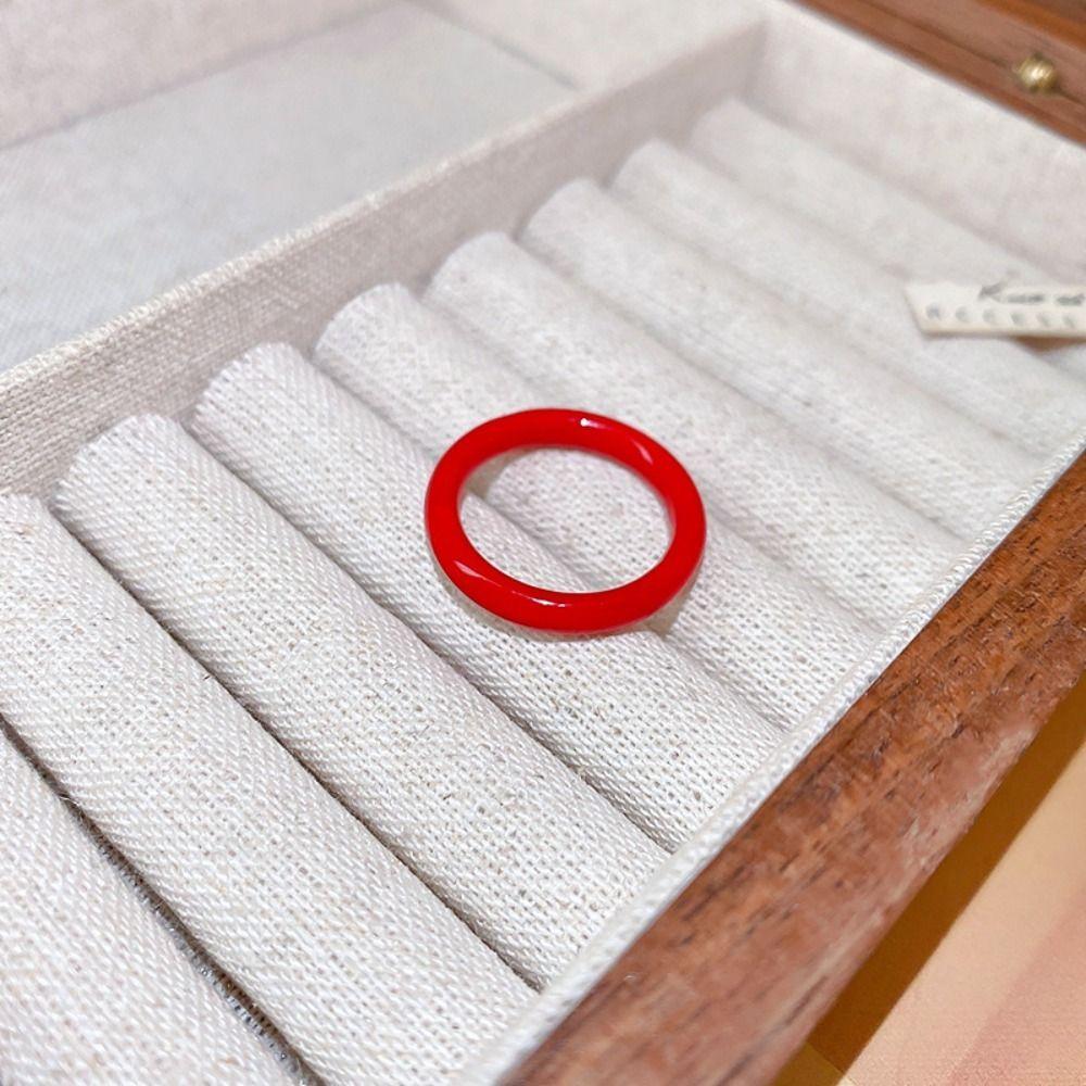 Round Resin Ring Plastic Korean Style Accessories Fashion Acetic Acid Finger Ring Lady