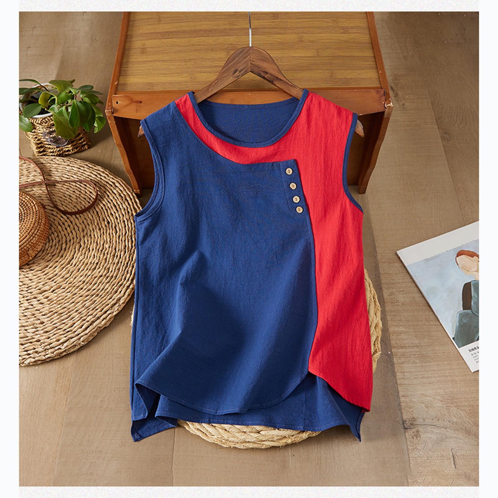 

Женский жилет Модная повседневная футболка Топы Дизайн с вырезом на спине Жилет Безрукавная футболка Верхняя одежда Нижнее белье Базовая майка L тёмно-синий