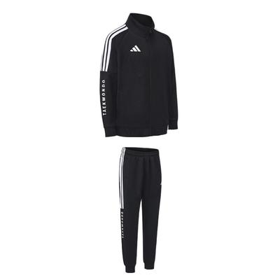 Stehkragen Reißverschluss Langarm Jacke Gestreift Atmungsaktiv Bündchenhose Lässiger Sportanzug Unisex Anzug TR30JR1TK-BW+TR30P1R1TK-BW