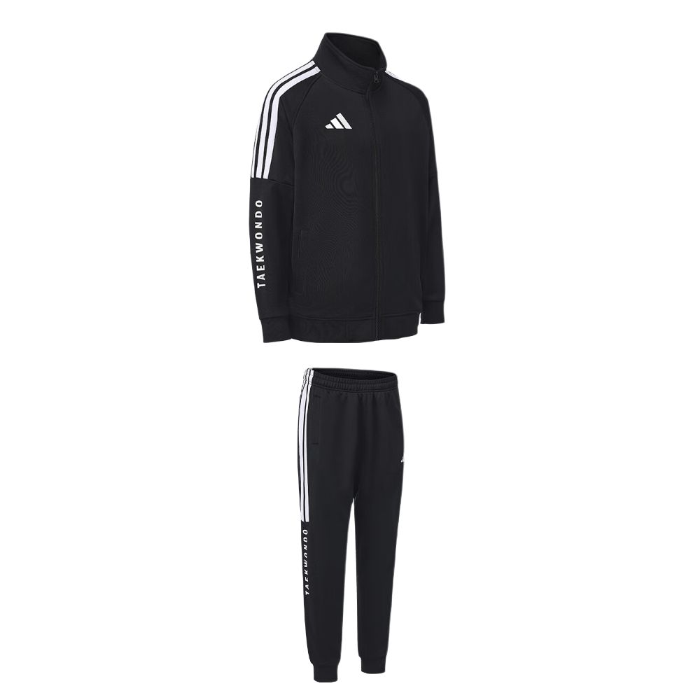 

Adidas Куртка с воротником-стойкой на молнии с длинным рукавом, полосатая, дышащая, брюки с манжетами, повседневный спортивный костюм, унисекс костюм TR30JR1TK-BW+TR30P1R1TK-BW S