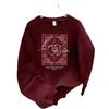 100% Cotton Vintage Print Long Sleeve T-Shirt, Lazy Style Versatile European-American Early Autumn Fashion
