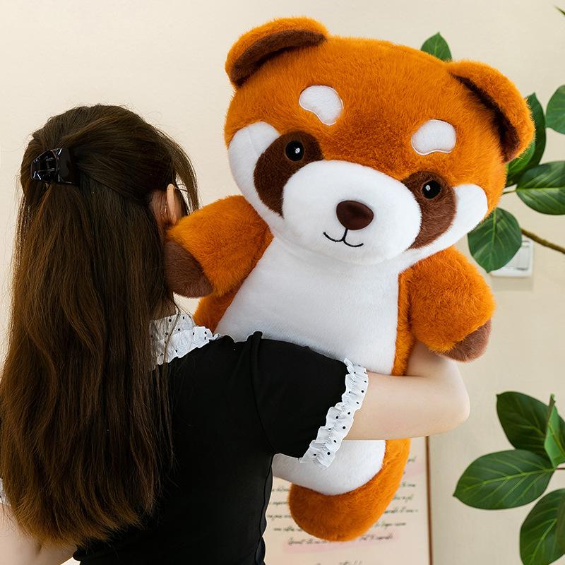 Soft Little Raccoon Plush Doll Fox Doll Pillow Back Cute Long Healing Sleeping Doll