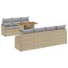 VidaXL Ensemble de Jardin 8 Pièces avec Coussins Beige Poly Rattan 3358156