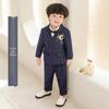 Children's Formal Suit: Flower Boy Autumn-Winter Velvet British Style for First Birthday or Performances.