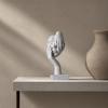 3D Printed Mascara Shaped Figurine, Creative Human Face Art Ornament with Faux Stone Texture, Stylish Desktop Decor, Unique Art Toy