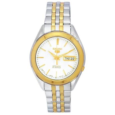 5 Zweifarbige Herrenuhr aus Edelstahl mit weißem Zifferblatt und automatischem SNKL24 SNKL24J1 SNKL24J