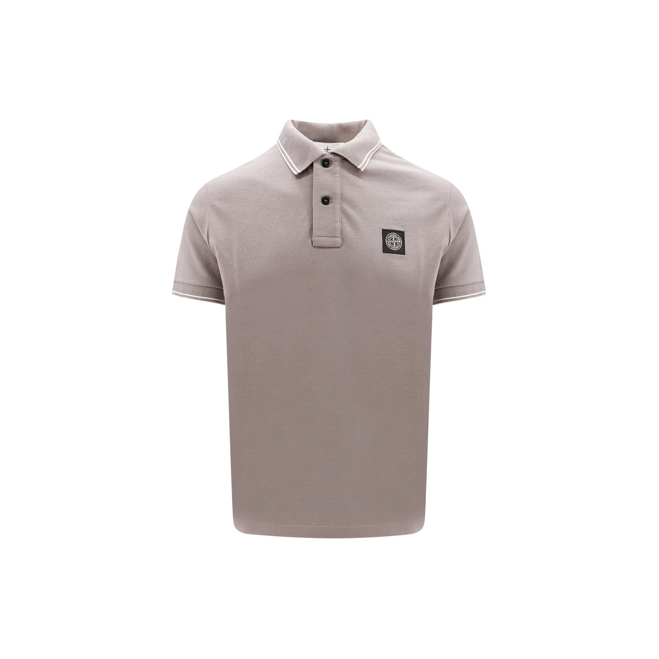 

Stone Island Logo Print Pullover Polo Shirt Men Polo Shirts Brown 80152SC18-V0092 XL