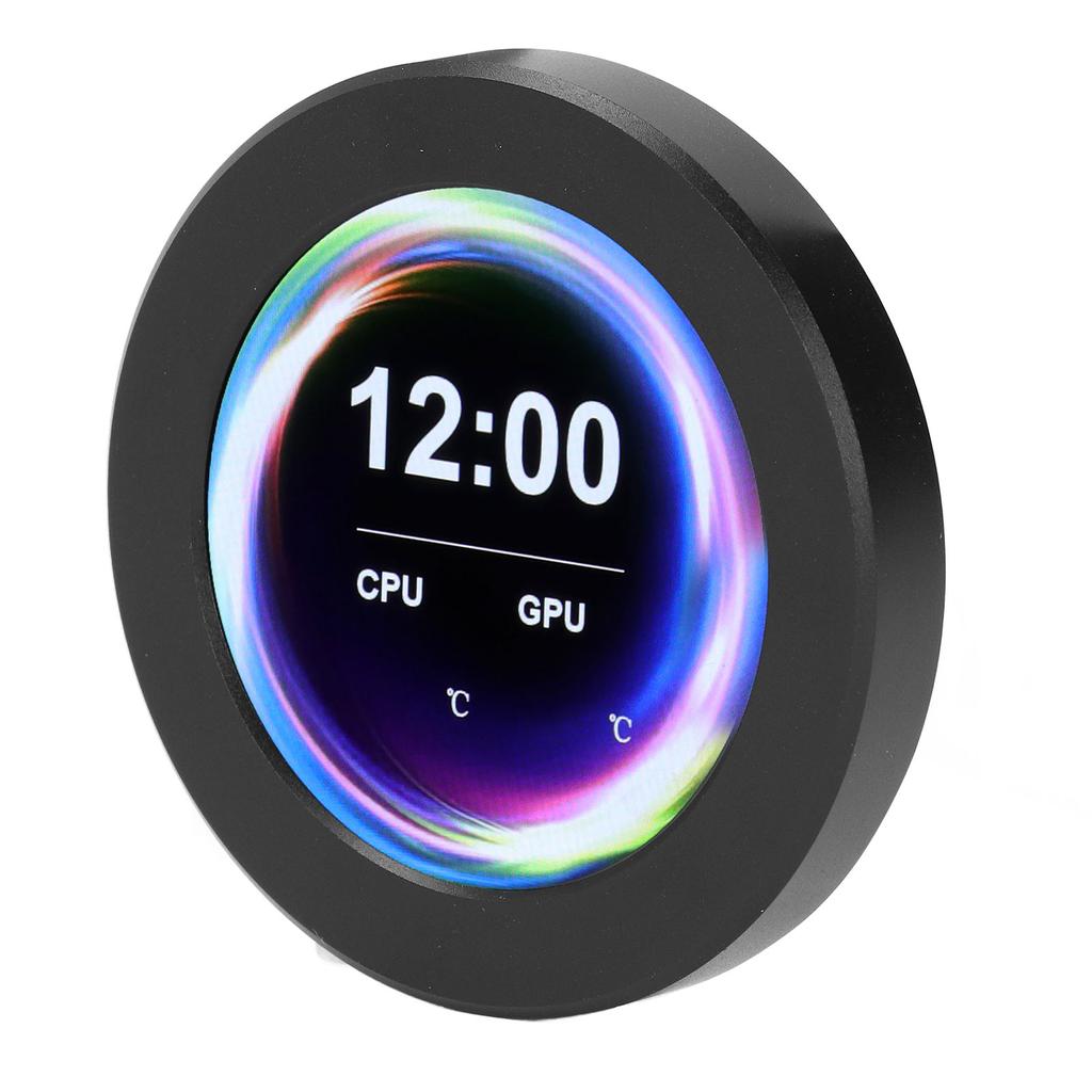 2.1inch Round LCD Display, 360 Rotation CPU Watercooler Screen, Real Time Temp Control, Stepless Dimming, 480x480 Resolution AIO LCD Screen for AIO Wa