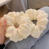 2pcs Solid color puff pleated high elasticity diameter 11CM large-sized headband