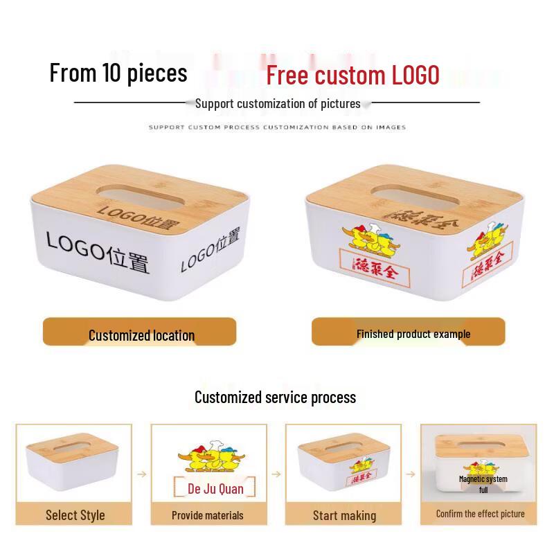 Restaurant Hotel Advertising Plastic Tissue Box (Pack of 10)