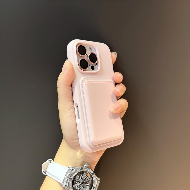 Magnetische flüssige Silikon-Handyhülle für iPhone 16 17 1 14 13 12 11 Pro Max mit Kartenfach Geldbörse Stoßfeste Hülle
