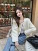 Autumn/Winter 2025 Women's Chic Loose Double-Breasted Denim Long-Sleeve Wool Coat for Petite