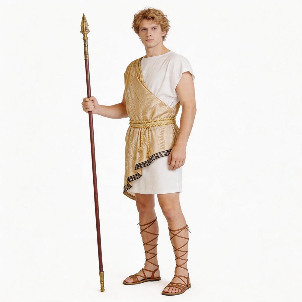 Roman Greek Warrior Costume for Men Medieval Spartan Tunic Halloween Cosplay Outfit Role Play Set