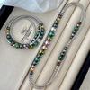 Vintage High-Quality High-Gloss Morandi Color Imitation Seawater Pearl Sweater Chain Necklace Collarbone Chain