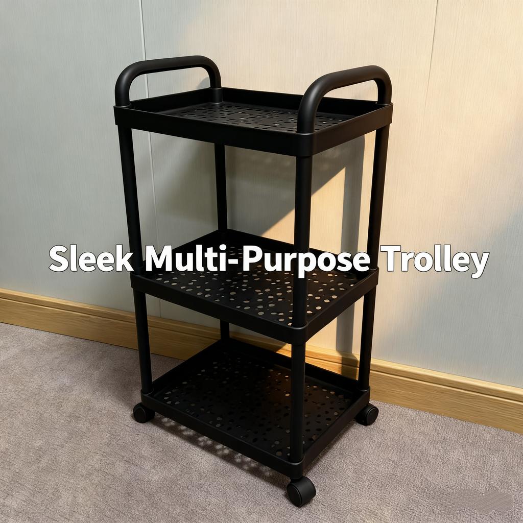 3/4-Tier Storage Cart,Multifunction Utility Rolling Cart Kitchen Storage Organizer,Mobile Shelving Unit Cart with Wheels for Bat
