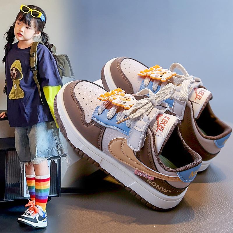 Kapibara Boys Shoes Sneakers 2025 New Autumn Children's Board Shoes Students Breathable Leisure Middle and Old Children