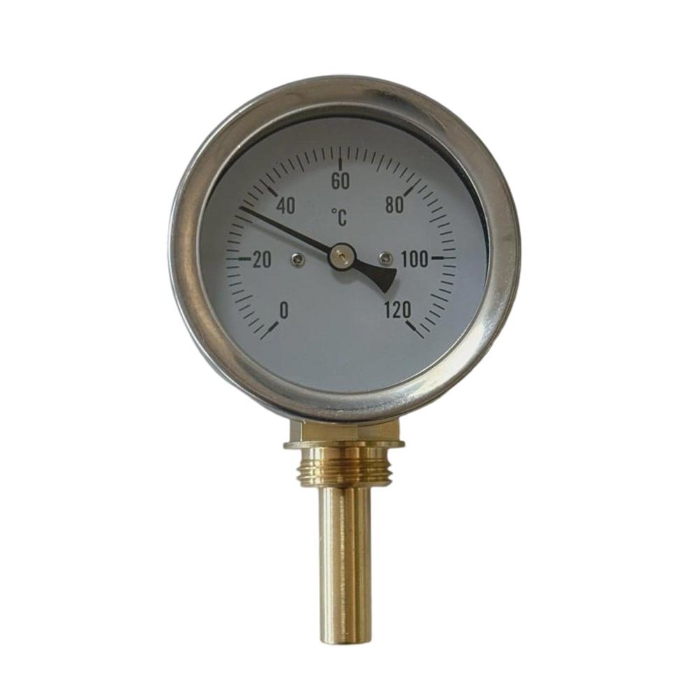 63MM Stainless Steel Bimetallic Thermometer with Copper Sleeve for Home and Industrial Temperature Applications 0120C