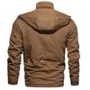 Men's Work Jackets 2025 Autumn and Winter New Solid Color PlushThickened Outdoor Camping Hooded Coat Men's Loose Fitting Jackets