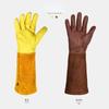 S-XL CowhideLong-tube Gardening Gloves Heavy-duty Gardening Rose Trim Spur-proof Long Sleeve Gloves Work Welding Gloves