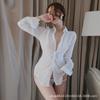 New Sexy Underwear Women's Chiffon Sexy Temptation White Shirt Uniform Passion Temptation Home Clothes 1184
