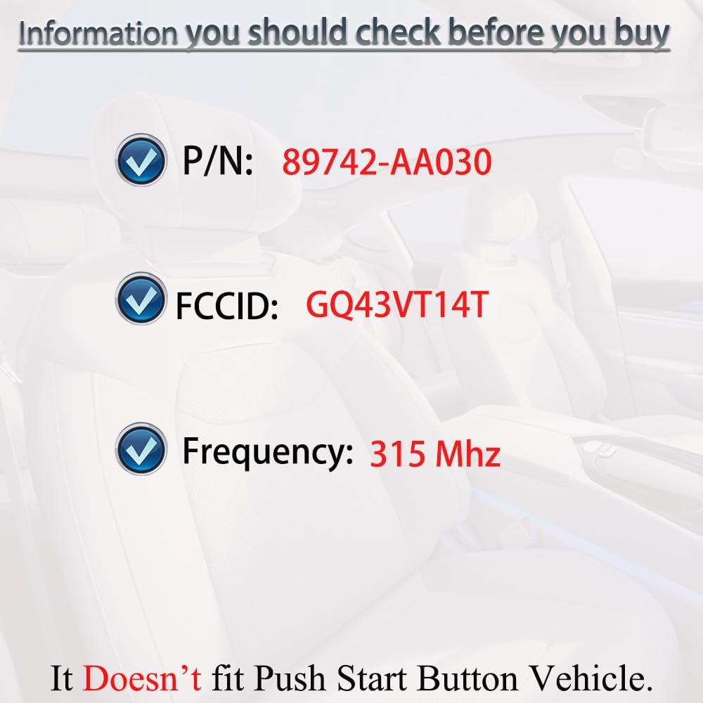 Key Fob Keyless Entry Fits for Toyota Camry 2002-2006 / Matrix Pontiac Vibe 2003-2008 / Sienna 1999-2003 /Solara 02-03 Remote Control Replacement
