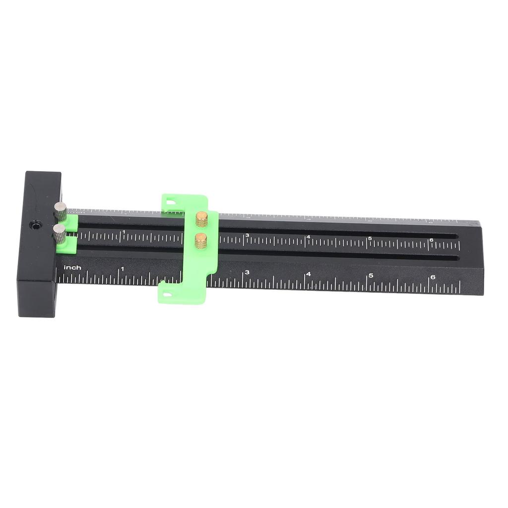 T Type Scribing Gauge with Steel Needle Double Line Marking Ruler Woodworking Sliding Measurement