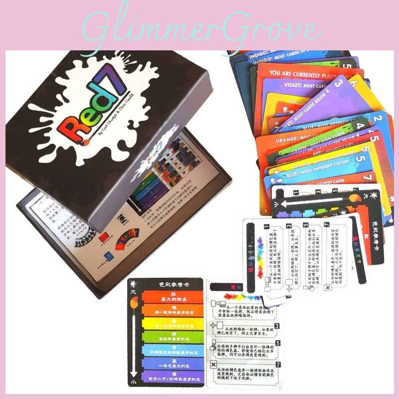 Red 7 Card Game Tabletop With Paper For Party And Family Entertainment