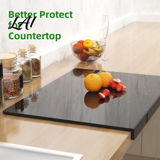 BPA Free Cutting Mat for Counter Board with Lip Durable Acrylic Non Slip Clear Countertop Protector Transparent Chopping Home Cooking Lip