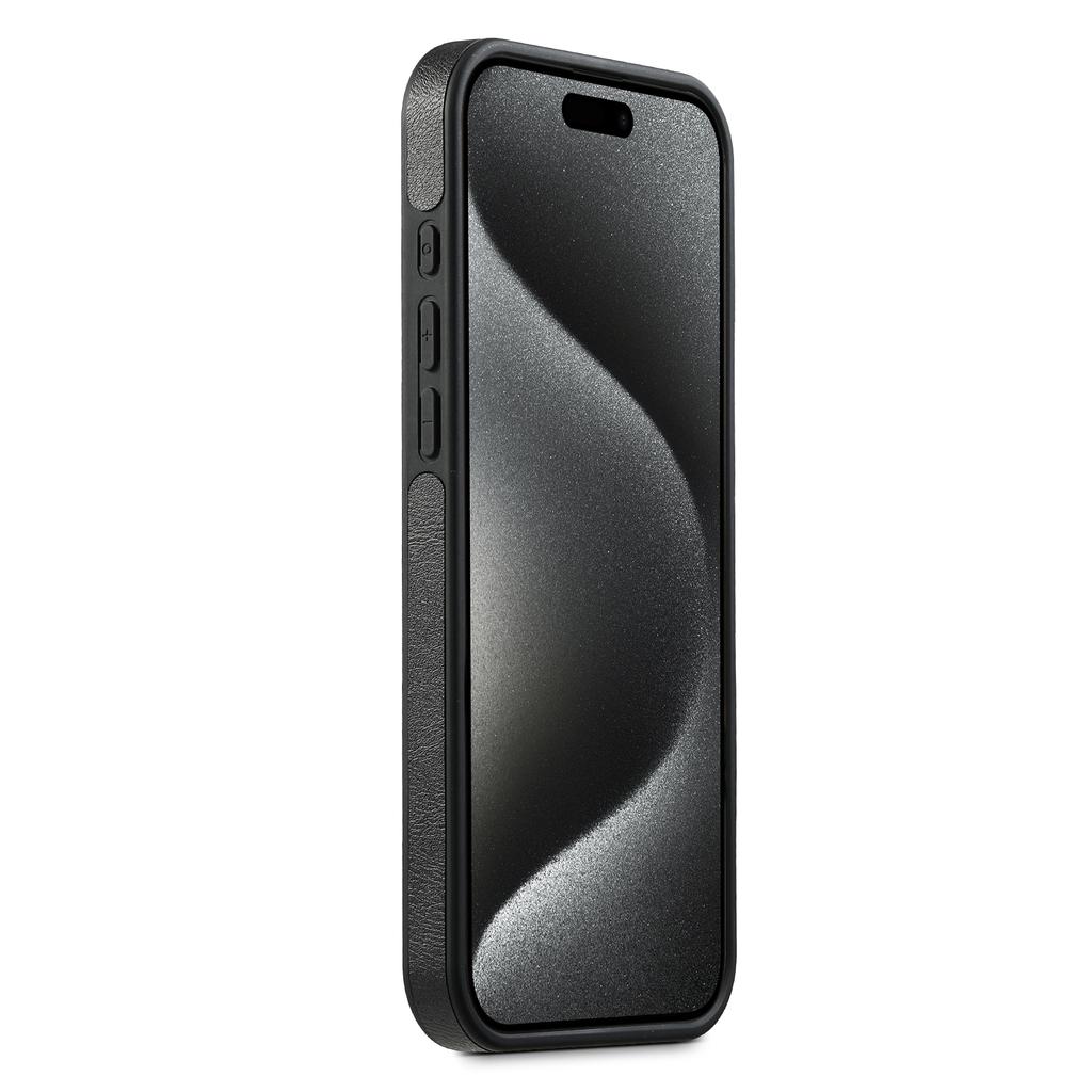 SUTENI G1 For iPhone 16 Magnetic Case Waxy Texture Leather Coated TPU Phone Cover