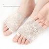 Summer Slippers Lace Half Socks Forefoot Split Toe Humanoid Sponge Foot Pad Slow Pressure Anti-slip Loafers Invisible Half Palm
