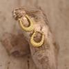 Geometric Hammered Stainless Steel 18K Gold Stud Earrings - Fashionable Ear Ornaments