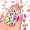 200Pcs Acrylic Beads Candy Color Love Flower Star Butterfly Loose Bead for Jewelry Supplies DIY Bracelet Keychain Decoration