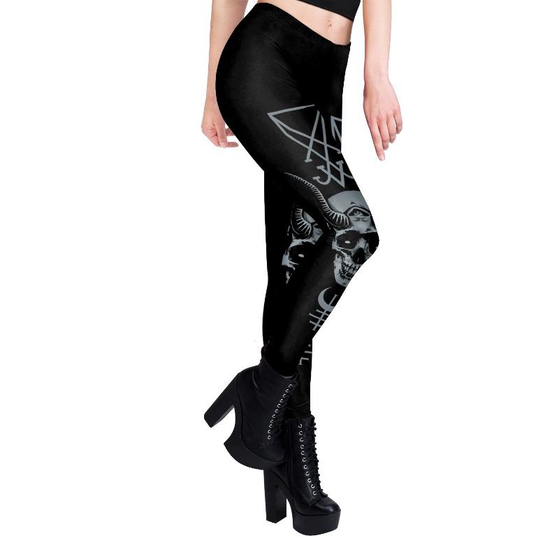New Women's Clothing Diablo Gothic Print Yoga Skinny Fitness Punk Leggings Women