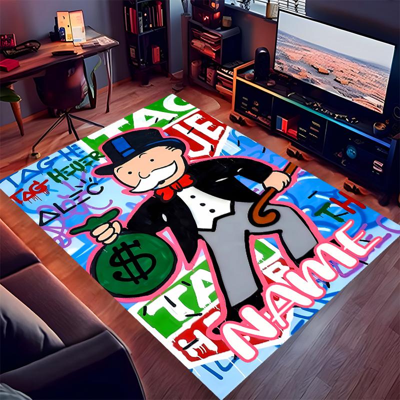Custom personalization Mr. Monopoly Print Area Rug - Soft, Washable Non-Slip Indoor Mat,Living Room,Home&Office Decorative Rug