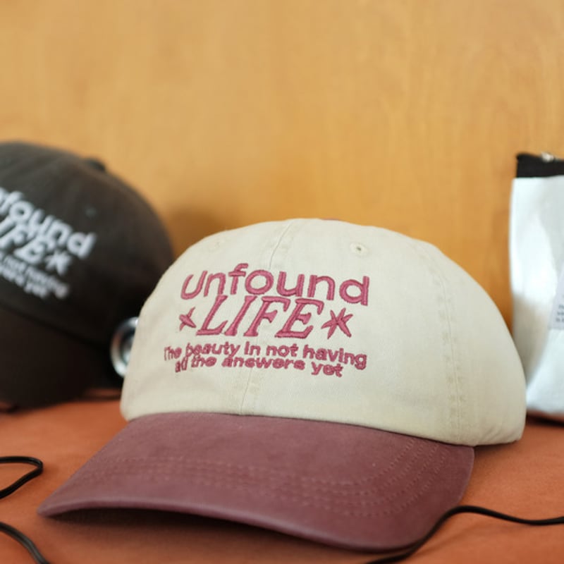 BALLOON FRIENDS MESSY ADVENTURE Unfound Life Two-Tone Washed Ball Cap Burgundy