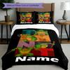 3pcs Duvet Cover Set (1*Duvet Cover + 2*Pillowcase, Without Core), Custom Name Teenage Mutant Ninja Turtles Pattern Bedding Set, Home Bedroom Decor Gi