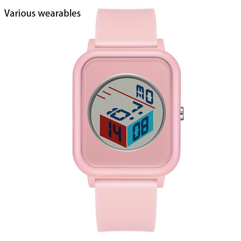 Kreativní trojrozměrné hodinky s ciferníkem pro studenty a studenty Elektronické hodinky Venkovní vodotěsné multifunkční elektronické hodinky s budíkem