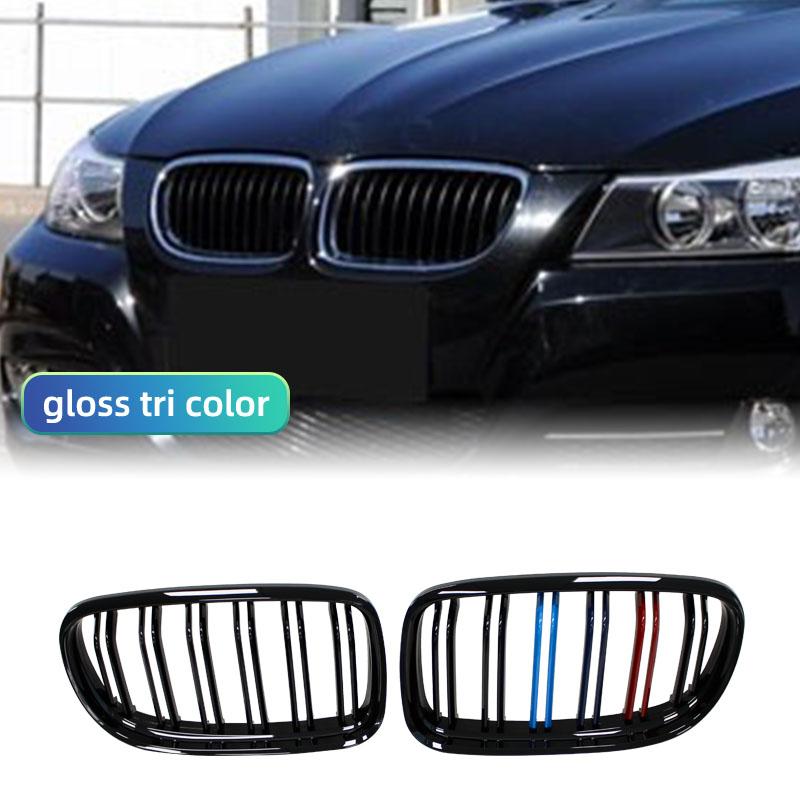 1 Pair Gloss/Matte Black M-Color Kidney Front Grille Auto Racing Grille for BMW E90 E91 LCI 325i 328i 335i 2009 2010 2011