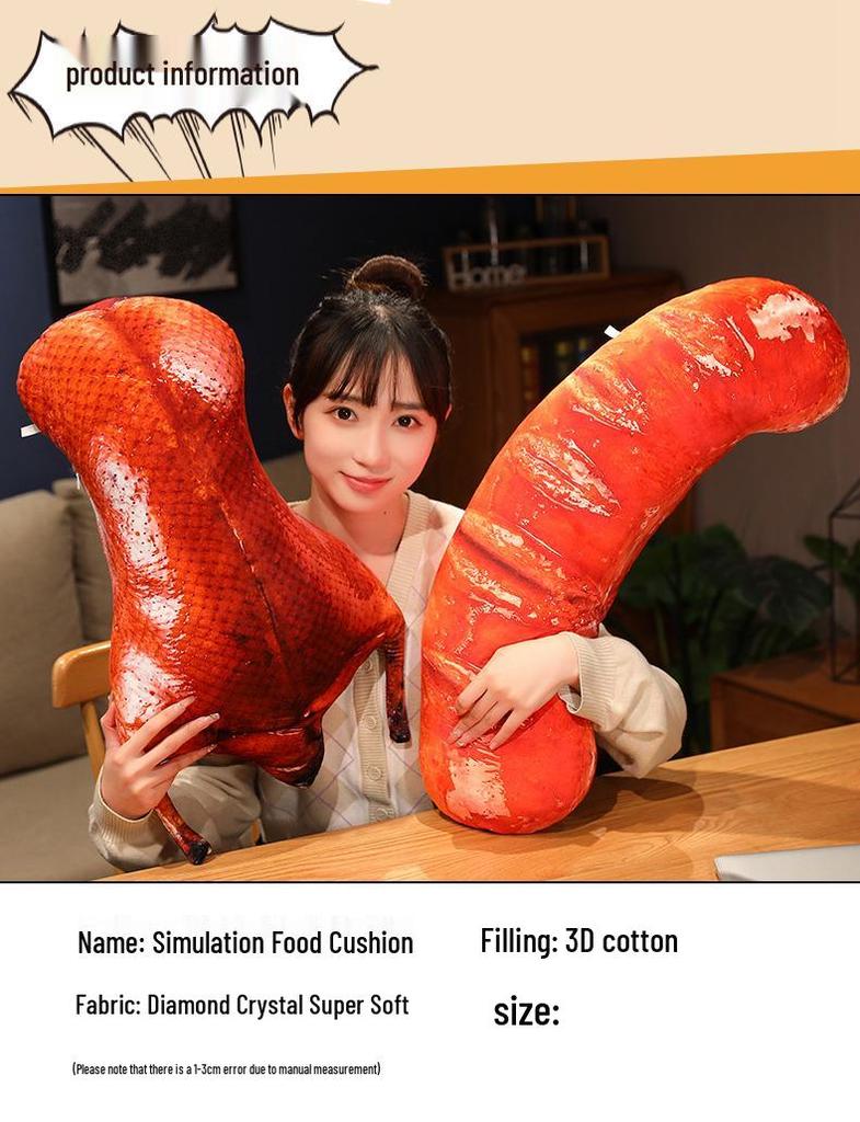 Wanghong Zibo BBQ Plush Food Pillow - Creative Douyin-Style Prank Prop