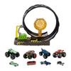 Hot Wheels Monster Truck Big Loop Challenge Playset Vehicle Toy Playset with 4 Monster Trucks, 4 Mini Cars, Total of 8 [Ages 4+] HGV15