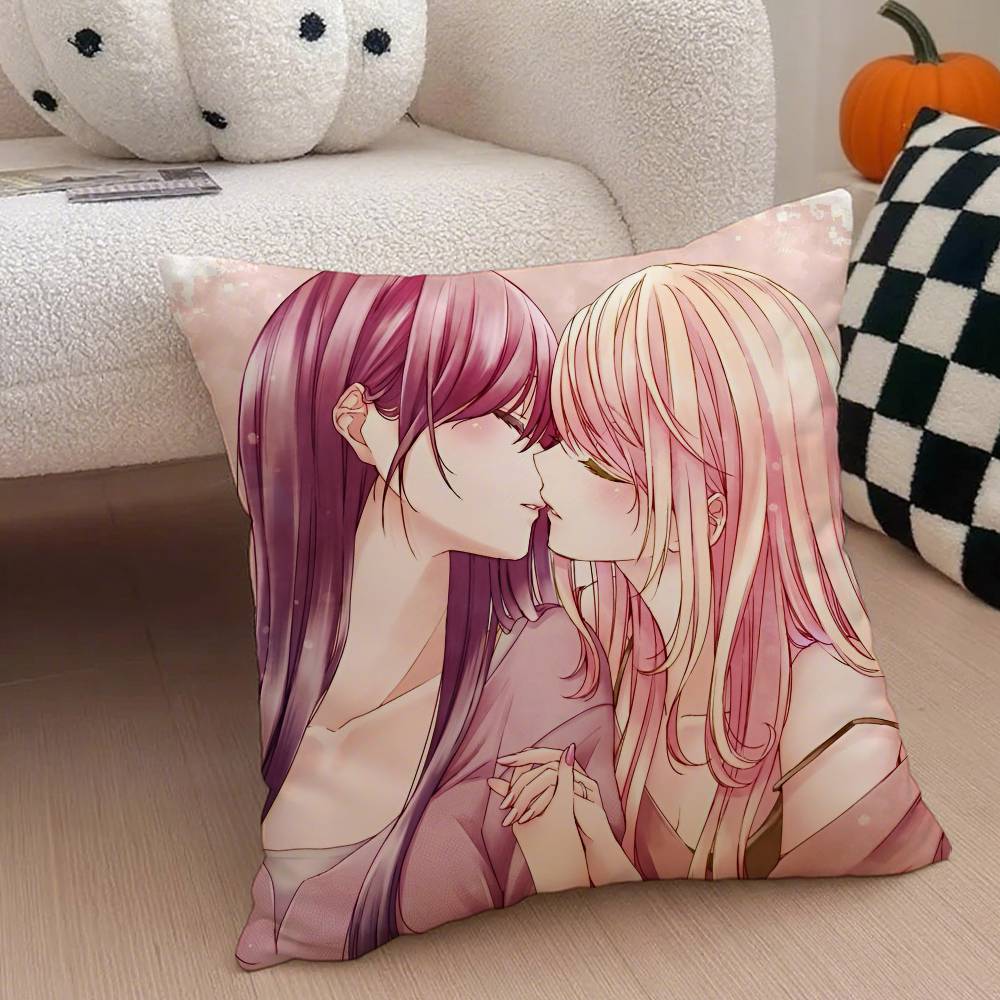 Gl Anime C-Citrus Hot Pillow Case Anti-Dustmite Pillowcase Invisible Zipper Silky Short Plush Sofa Cushion Cover