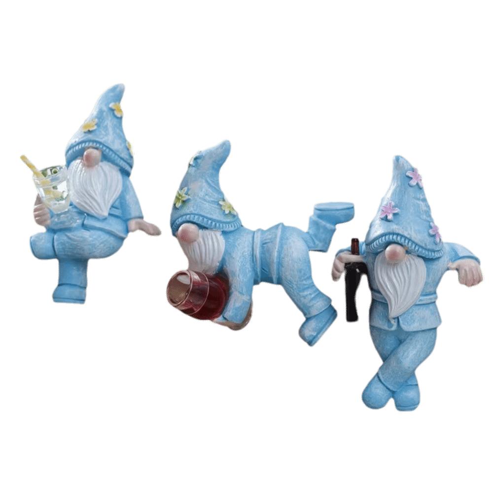 3-delat Set Påsk Trädgårdstomte Liten dvärg Älva Hartsfigur Trädgårdsstaty Heminredning