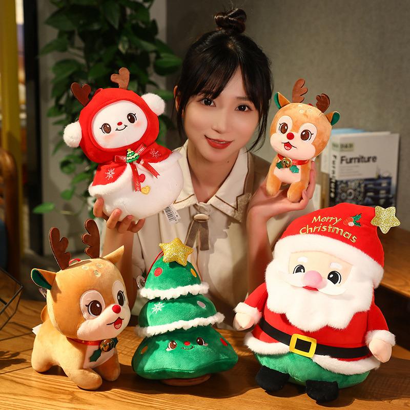 Santa Claus Doll Christmas Tree Apple Doll Plush Toy Elk Snowman Christmas Gift Premium Durable Quality Useful