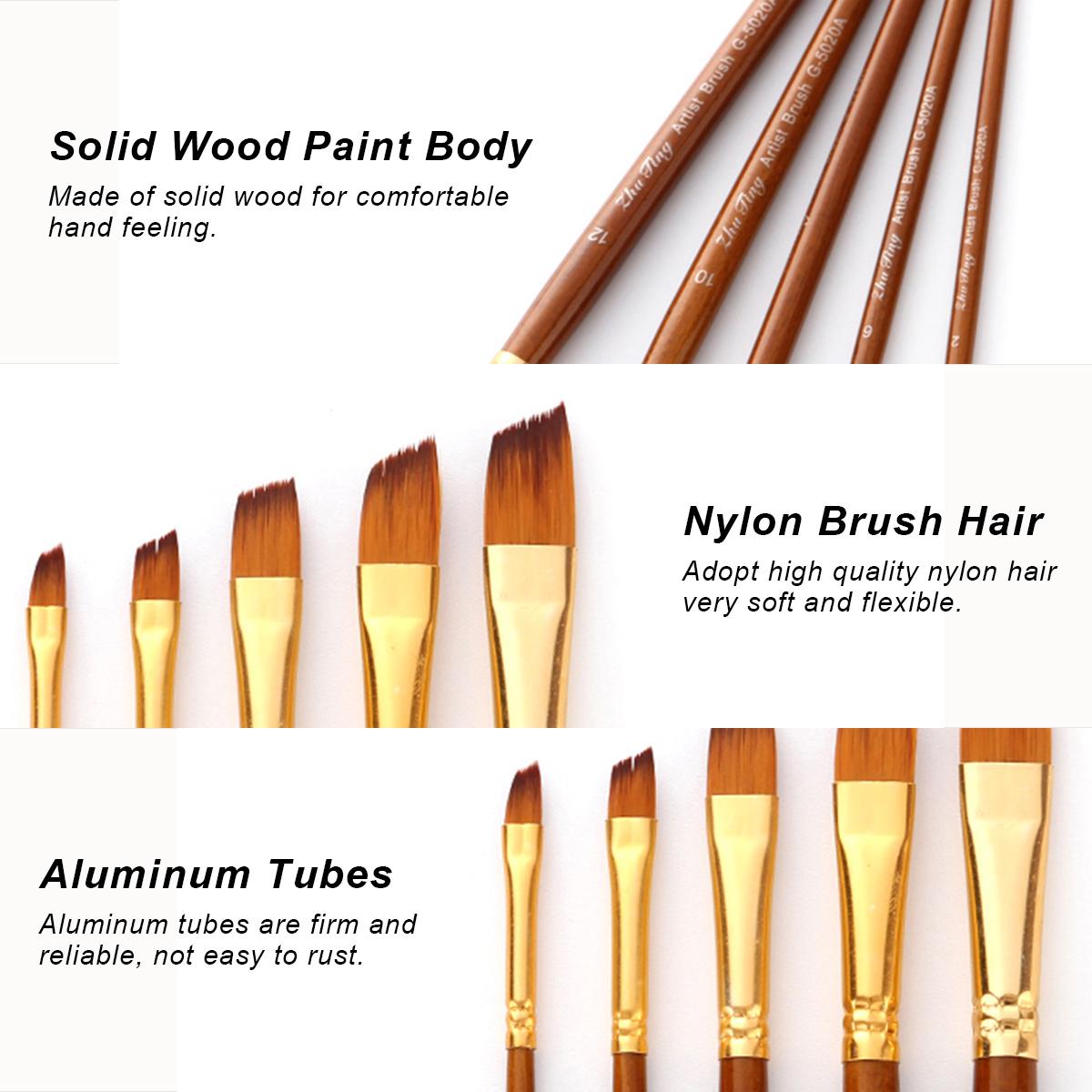 

5 Piece Paint Brushes Set, Watercolor Paint Brushes Set with Nylon Hair for Acrylic Painting, Watercolor Painting, Watercolor Painting