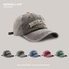 Baseball Cap Men's Retro Embroidery Letter Wide Brim Cap Couple Street Versatile UV Protection Sports Cap