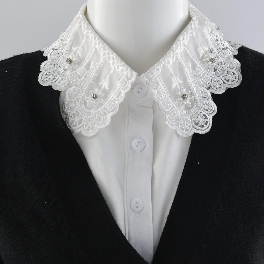 

Осень Женский Кружевной Съемный Воротник Женский Съемный Свитер Белый Ложный Воротник Декоративный Элегантный Рубашка для Девочек Ложный Воротник