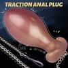 Outdoor Wearable SM Anal Plug with Chain Leash and Tail - Sex Toys & Masturbation Aid