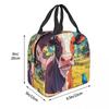 Cute Cow Fence Flower Pattern Insulated Lunch Bag for Kids School Cooler Thermal Food Box Tote Portable Lunch Boxes Container